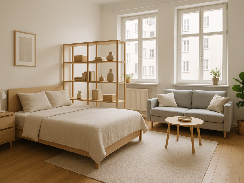 Bett im Wohnzimmer gut integrieren