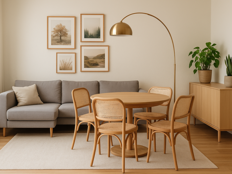 Kleines Wohnzimmer mit Essbereich gemütlich und klar strukturiert einrichten