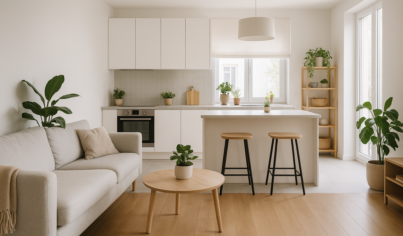 Offene Küche vom Wohnzimmer abtrennen mit einfachen Ideen