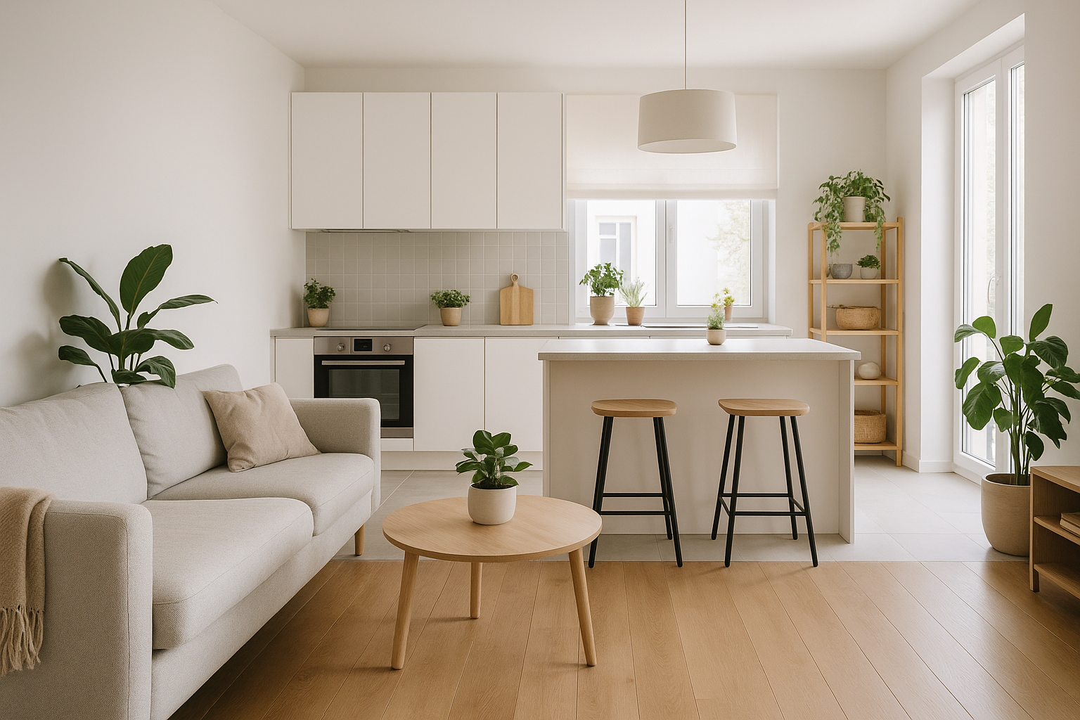 Offene Küche vom Wohnzimmer abtrennen mit einfachen Ideen