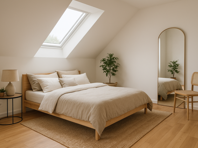 Schlafzimmer mit Dachschräge gemütlich und klug einrichten