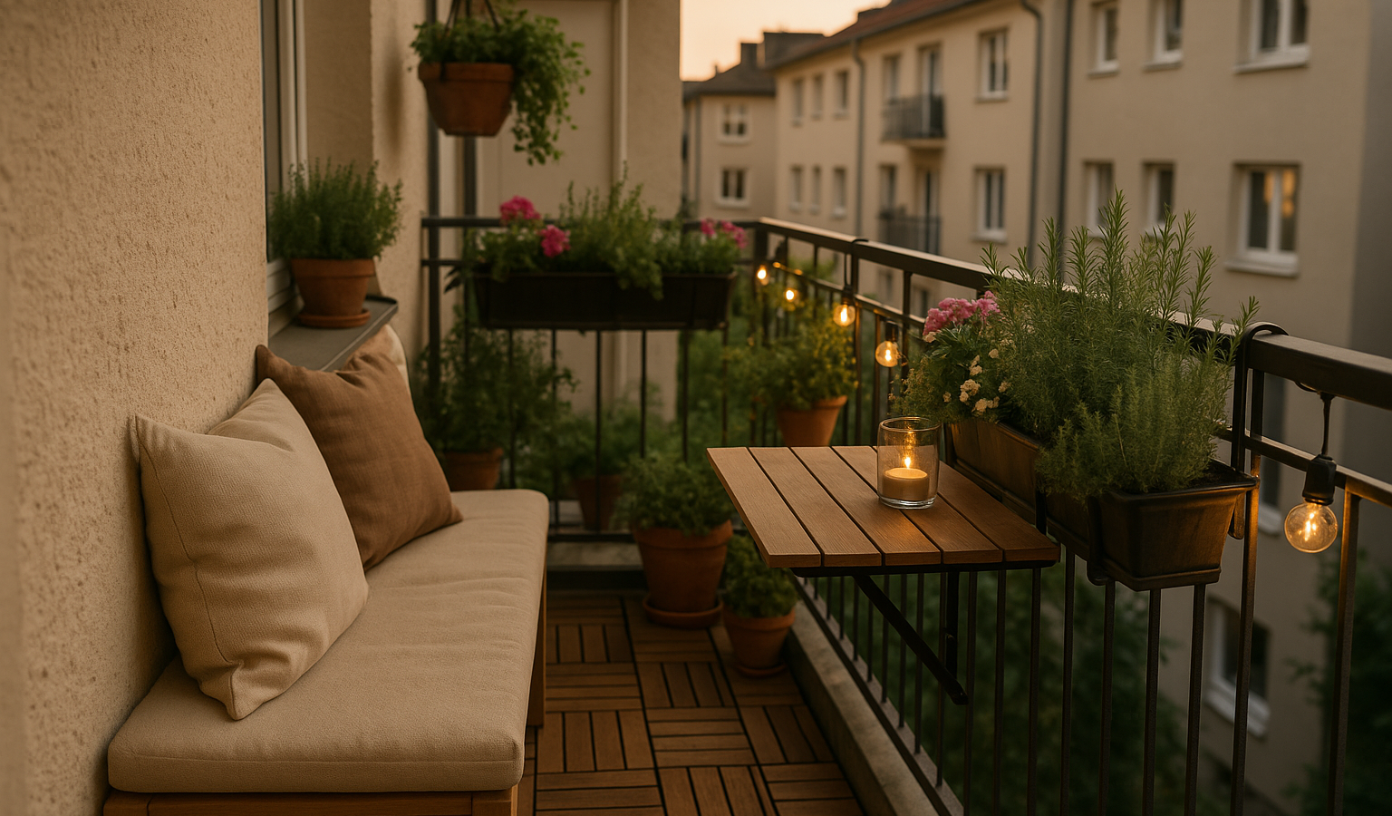 Schmalen Balkon gestalten: Ideen für mehr Platz und Gemütlichkeit