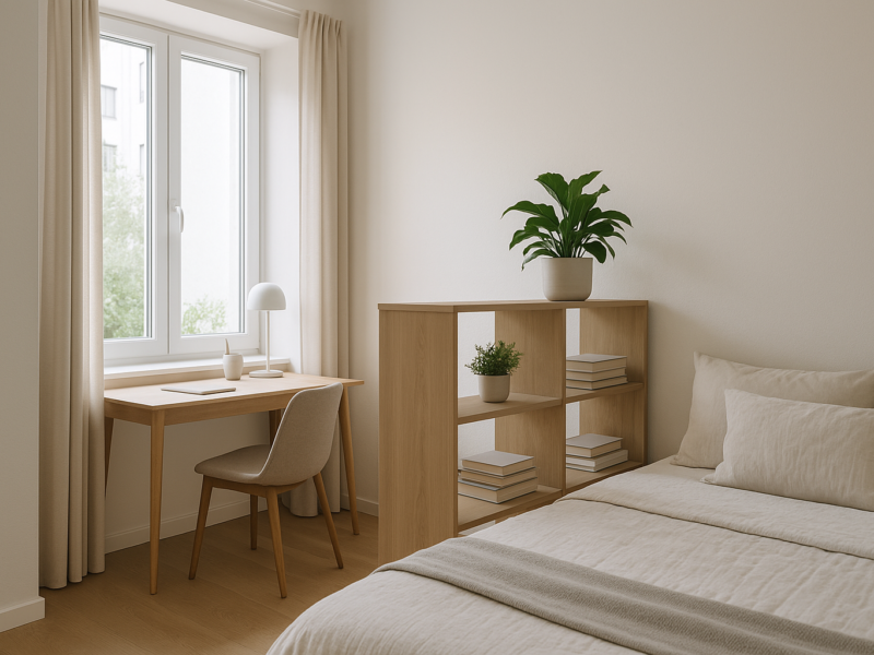 Schreibtisch im Schlafzimmer integrieren